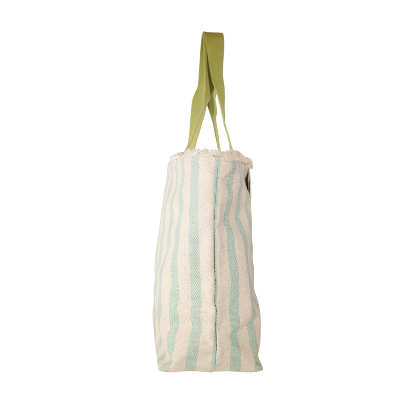 Spartina 449 Canvas Beach Tote – Sea Foam Embroidered Palm Tree Stripe
