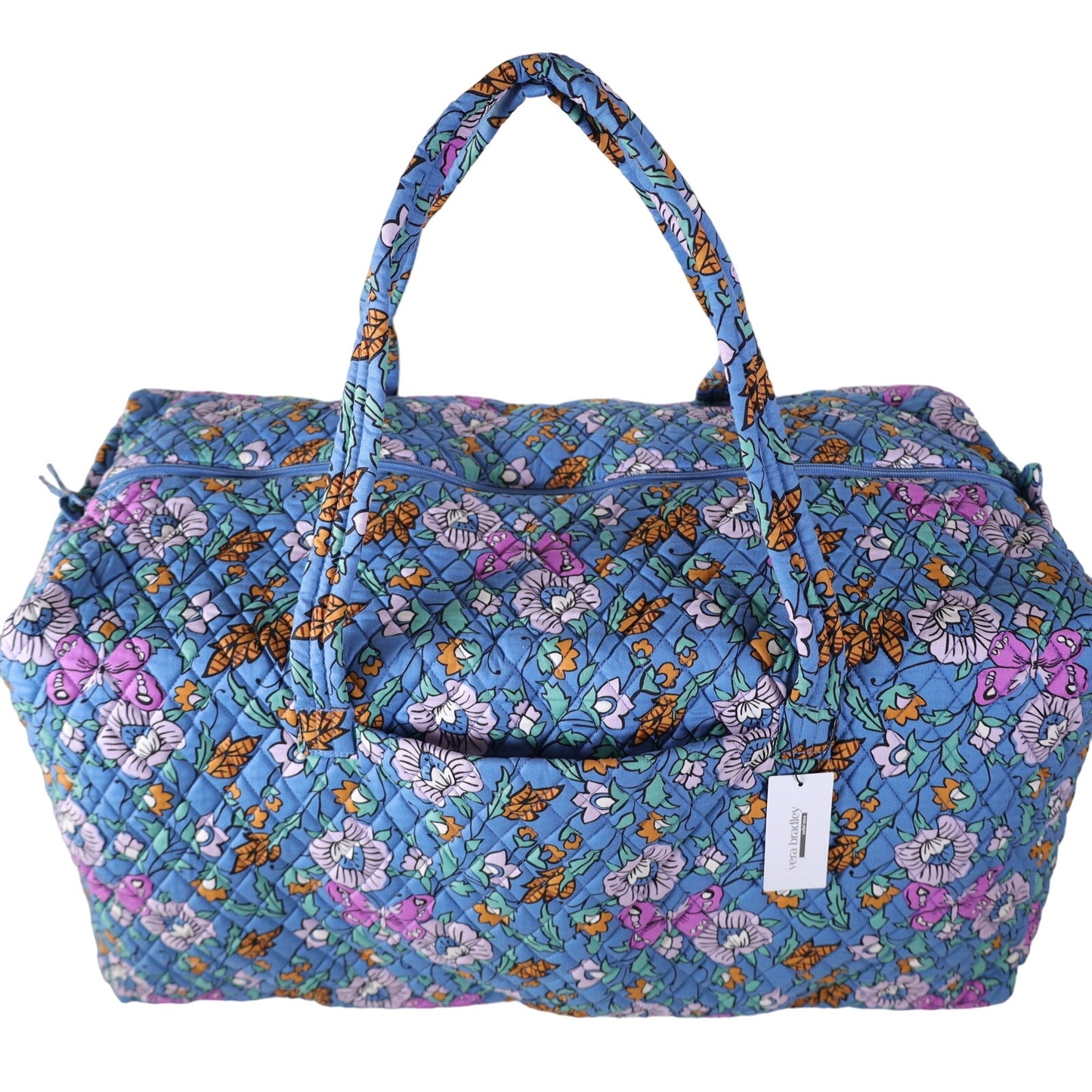 Vera Bradley XL Traveller Quilted Cotton Duffel Bag - Wild Prairie- Blue