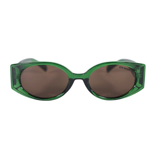 Steve Madden NANCEE Narrow Oval Sunglasses - Transparent Green / Grey