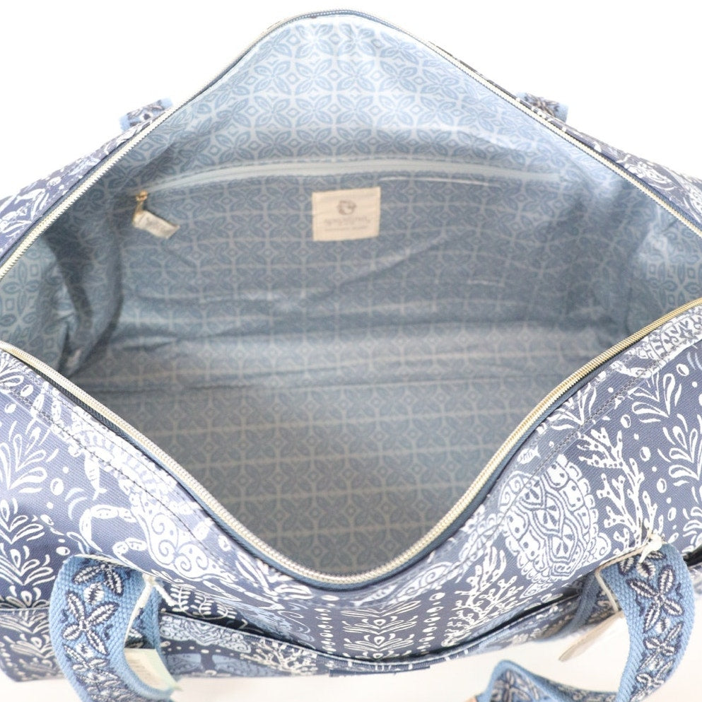 Spartina 449 Coated Canvas Large Travel Duffel Bag - Hamilton Sea Life - NWT