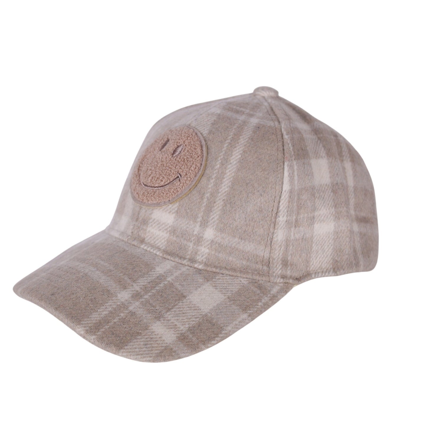 Steve Madden Iris Plaid Satin Lined Baseball Cap - One Size - Beige/Cream