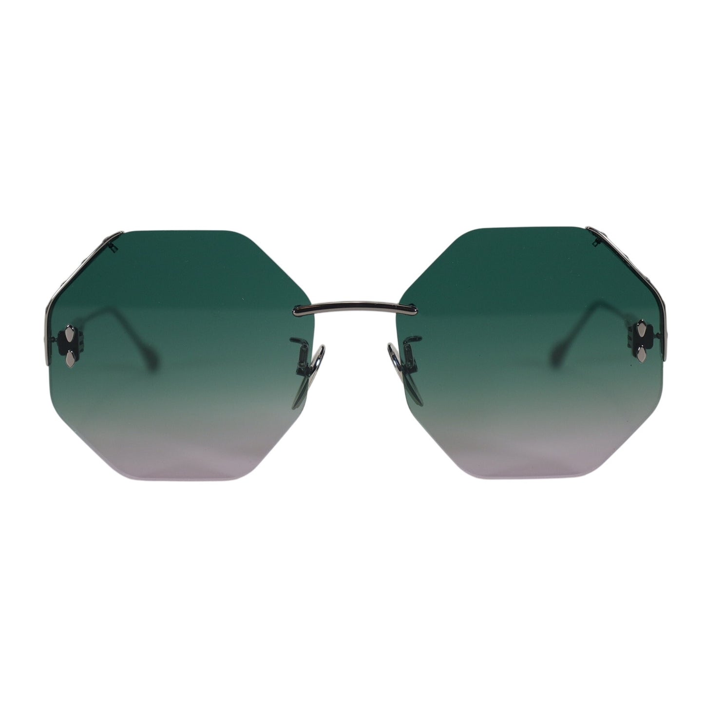 Isabel Marant Geometric Octagon Sunglasses – Green/Pink Gradient