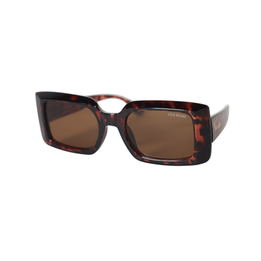 Steve Madden SONIQUE Rectangle Beveled Women's Sunglasses - Tortoise / Brown