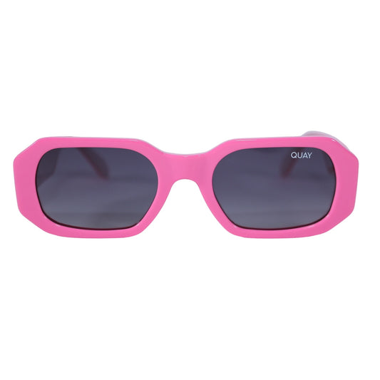 Quay Australia HYPED UP Polarized Sunglasses - Hot Pink/Smoke