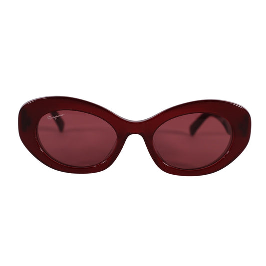 Ferragamo Oval Womens Sunglasses - Burgundy / Red