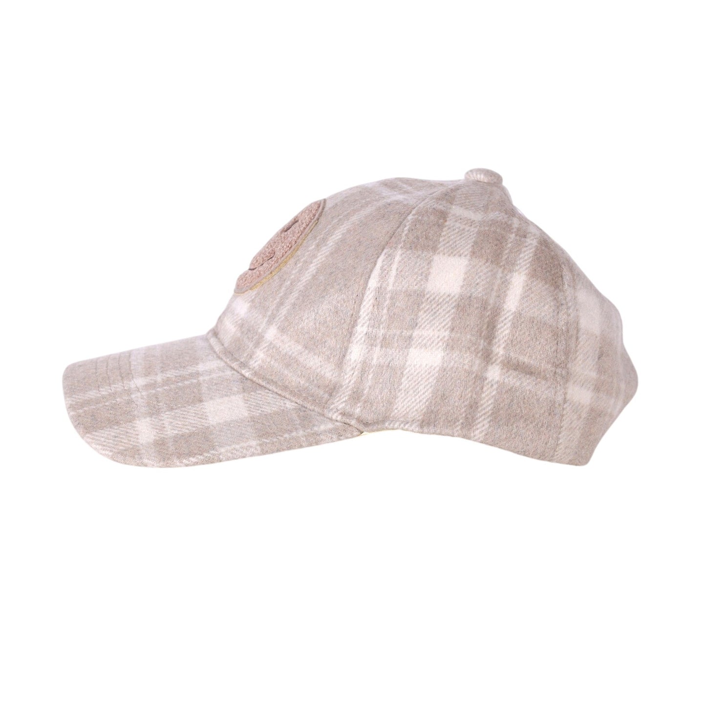 Steve Madden Iris Plaid Satin Lined Baseball Cap - One Size - Beige/Cream