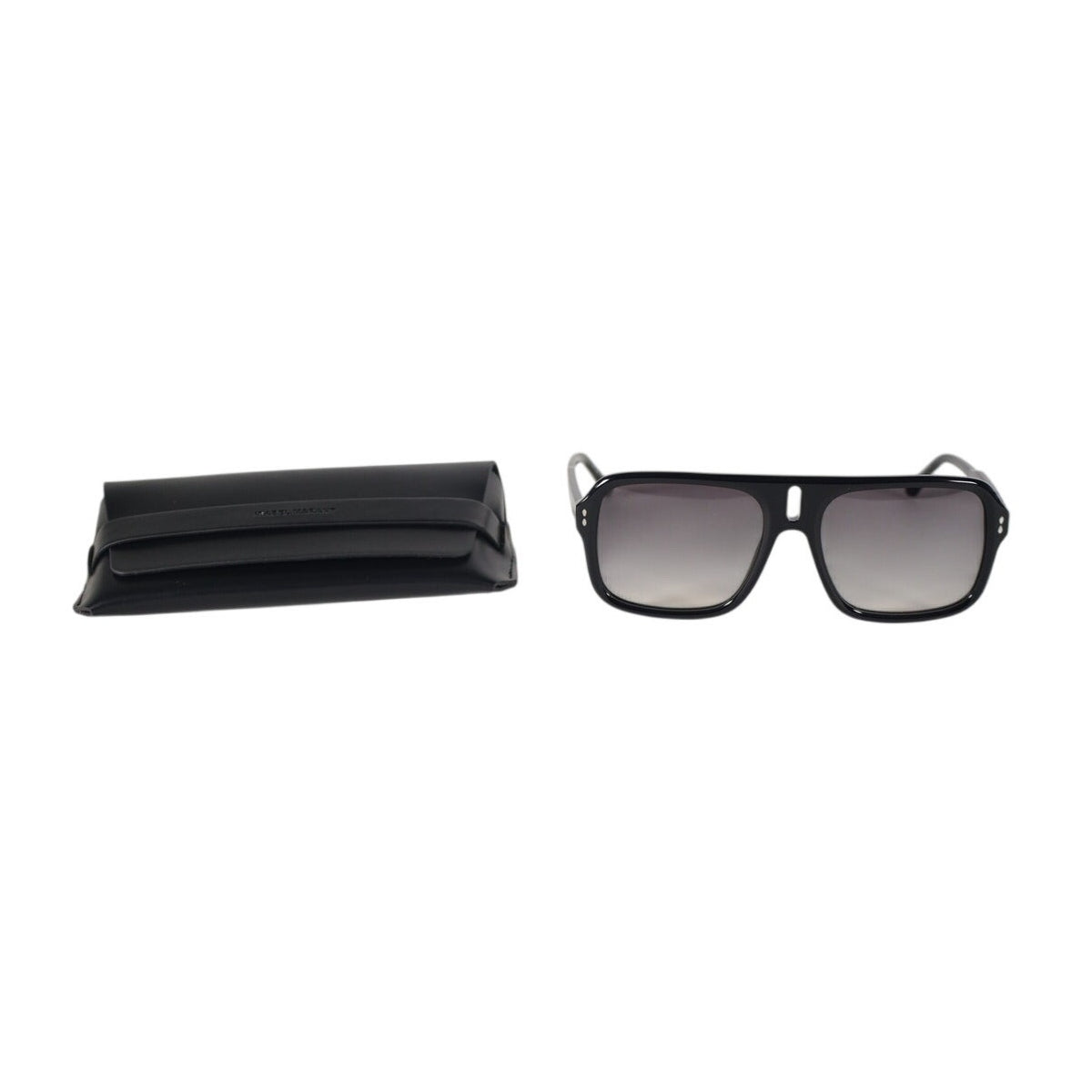 Isabel Marant Square Designer Sunglasses - Shiny Black / Grey Gradient