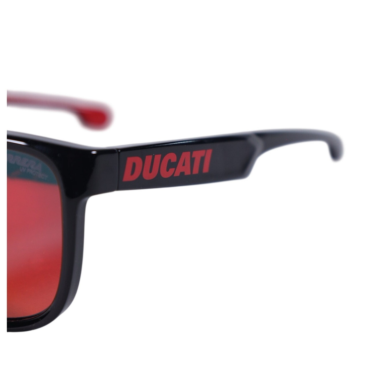 Carrera x Ducati Square Lightweight Sunglasses - Black Frame/Red Mirrored