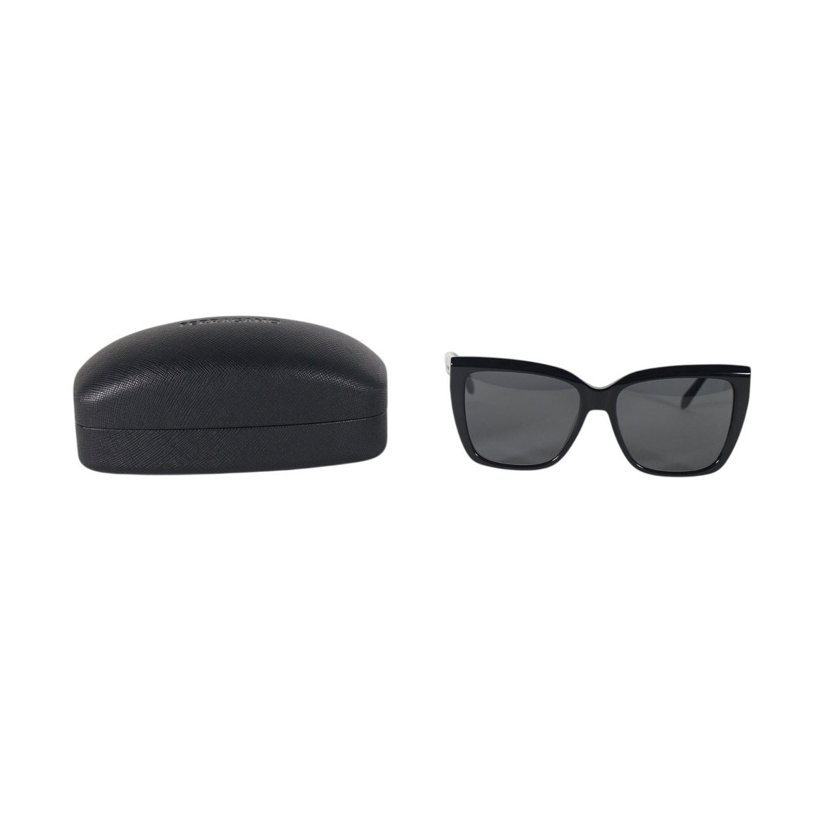 Salvatore Ferragamo Oversized Square Cat Eye Women's Sunglasses - Black / Grey