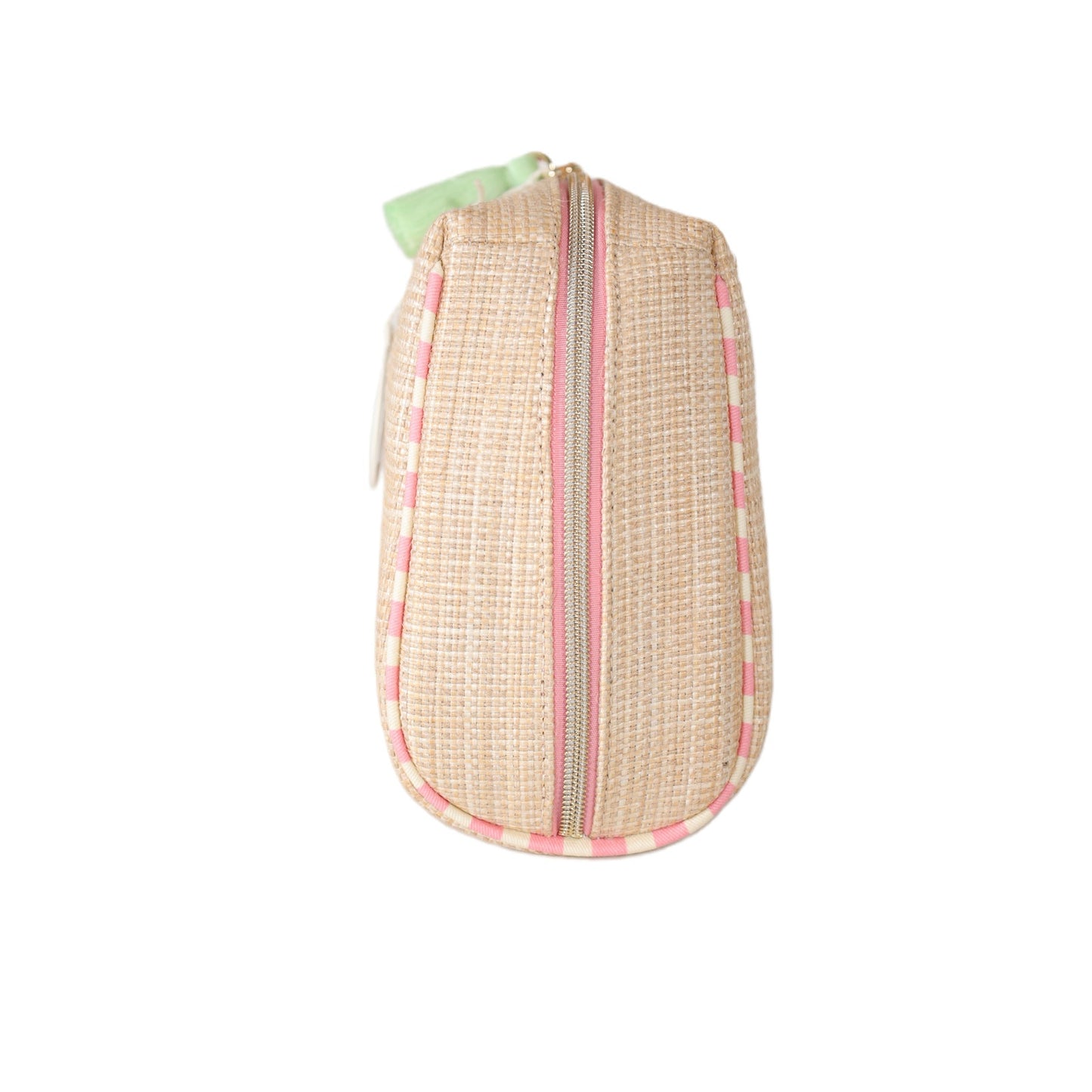 Spartina 449 Boho Large Faux Straw Cosmetic Pouch – Palm Tree – NWT