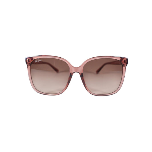 Salvatore Ferragamo Oversized Cat Eye Sunglasses - Transparent Nude Pink