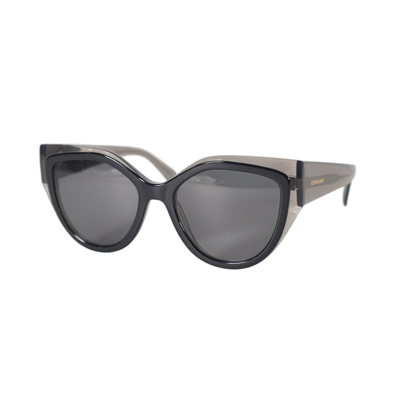 Salvatore Ferragamo Women's Cat Eye Sunglasses - Transparent Grey / Black