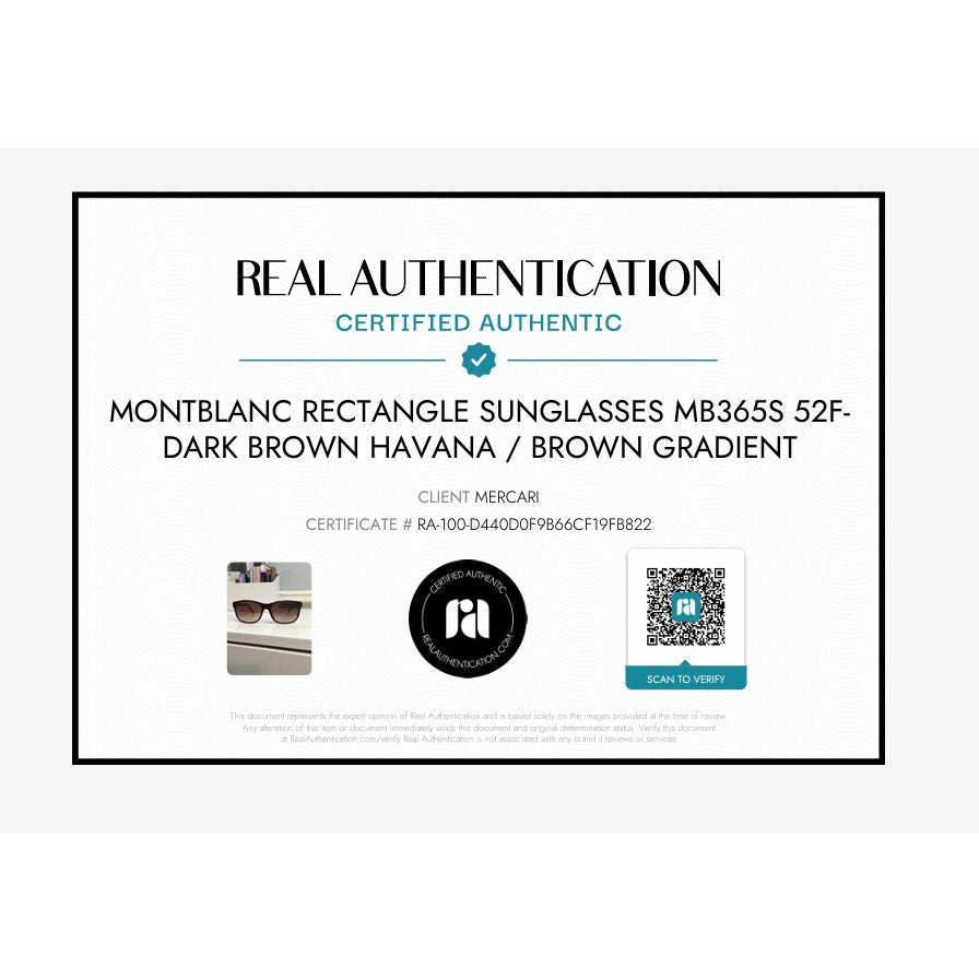 Montblanc Rectangle Sunglasses - Dark Brown Havana / Brown Gradient - NWT