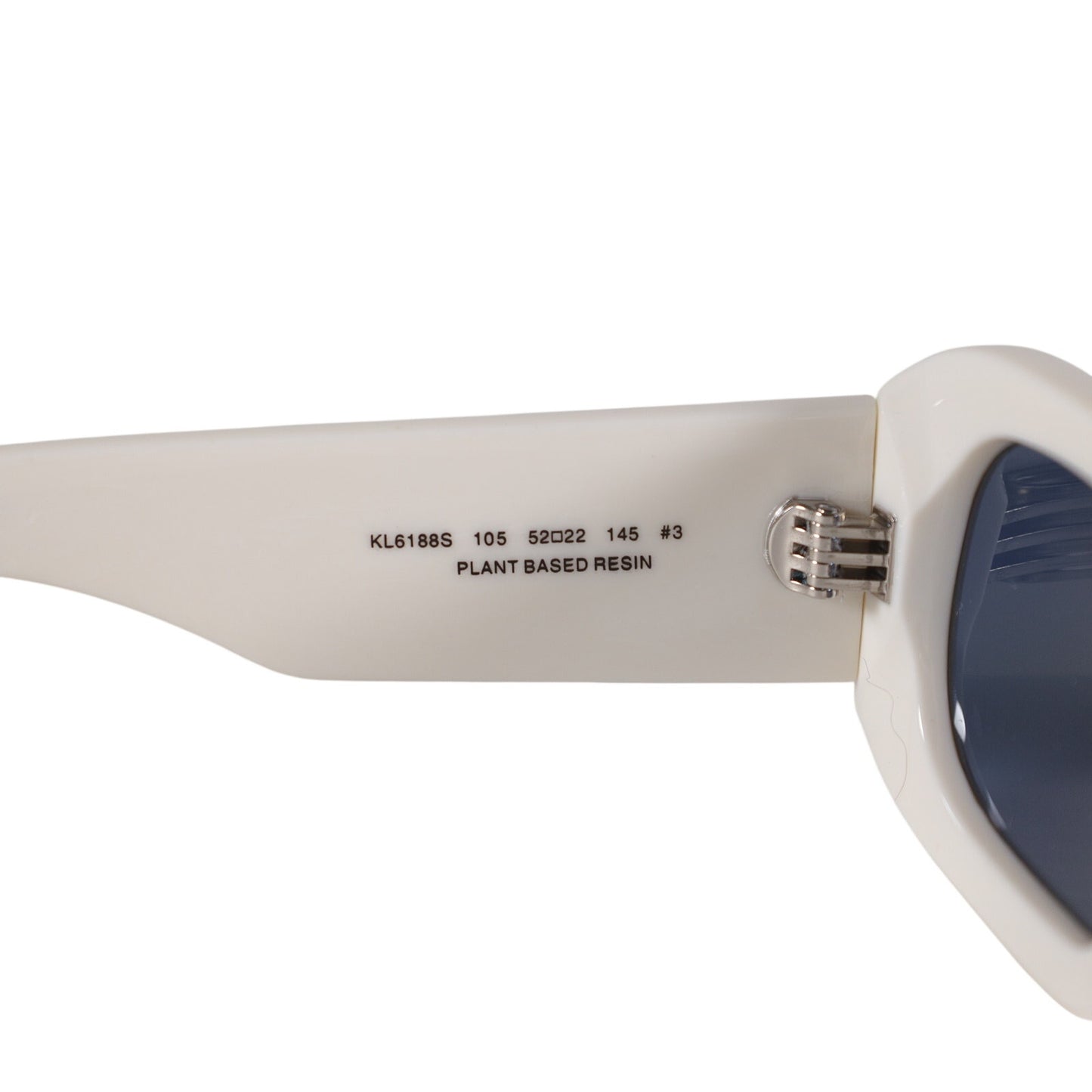 Karl Lagerfeld Oval Rectangle East West Mens Sunglasses - White / Blue