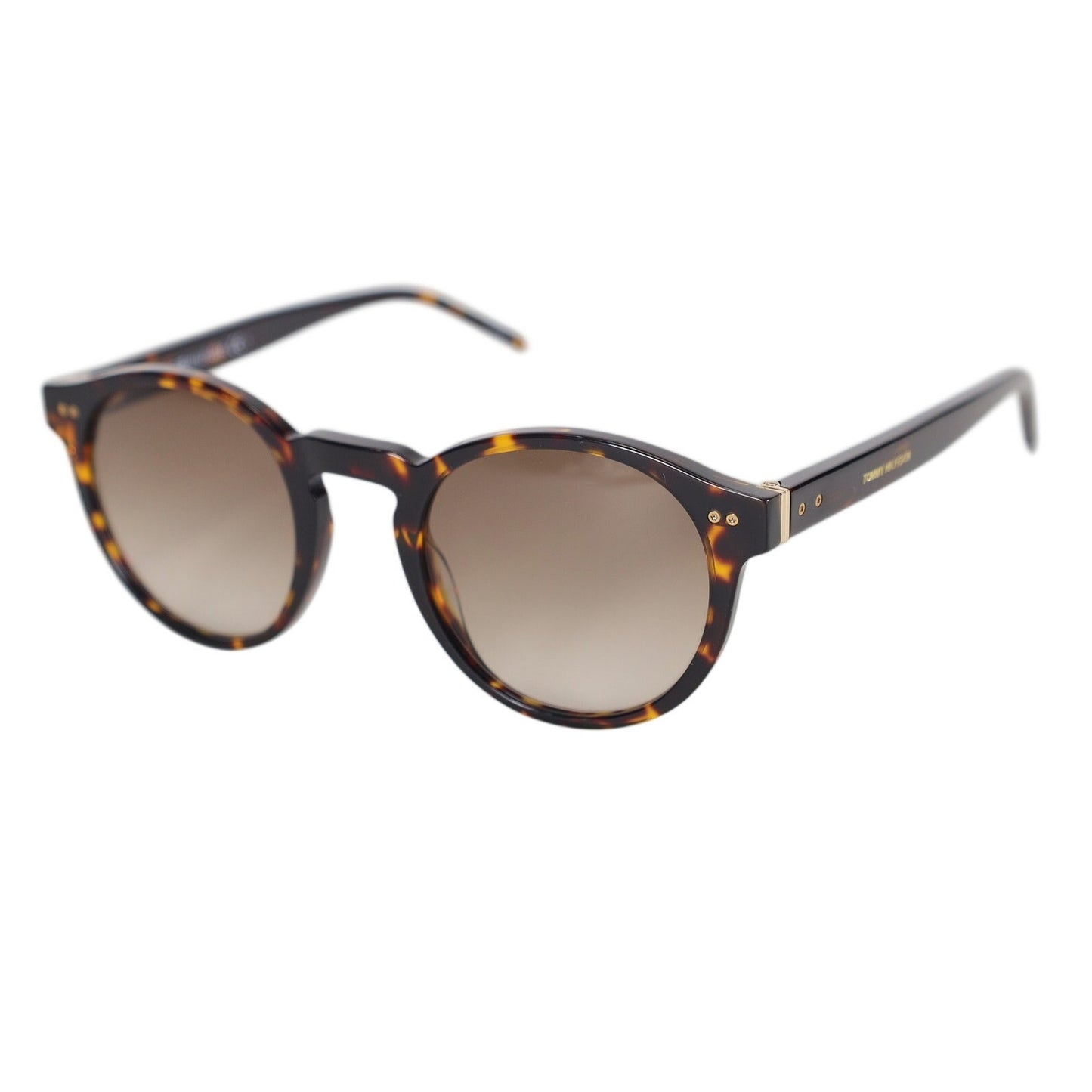 Tommy Hilfiger Round Men's Sunglasses - Havana / Brown Gradient