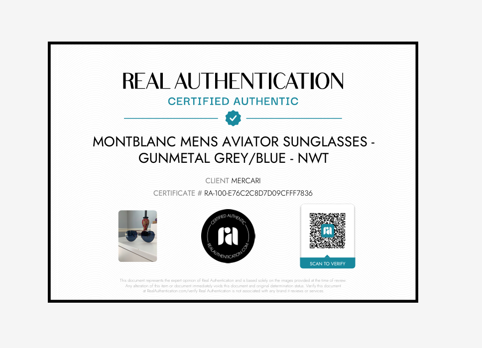 Montblanc Mens Aviator Sunglasses - Gunmetal Grey/Blue