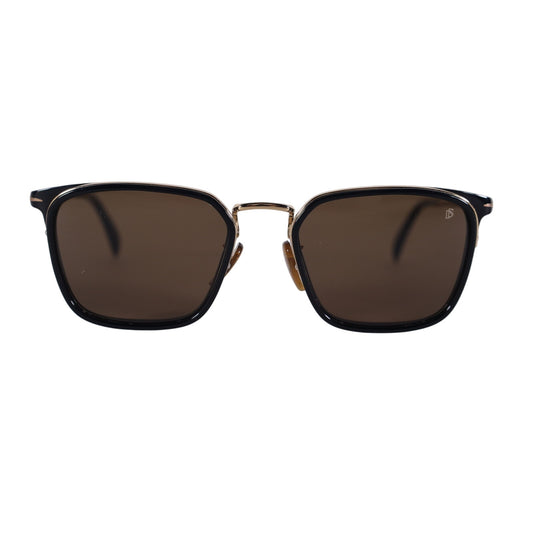 David Beckham Lightweight Square Sunglasses- Black Gold / Brown