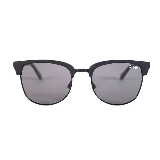 Quay Australia EVASIVE Round Polarized Sunglasses – Matte Black / Smoke