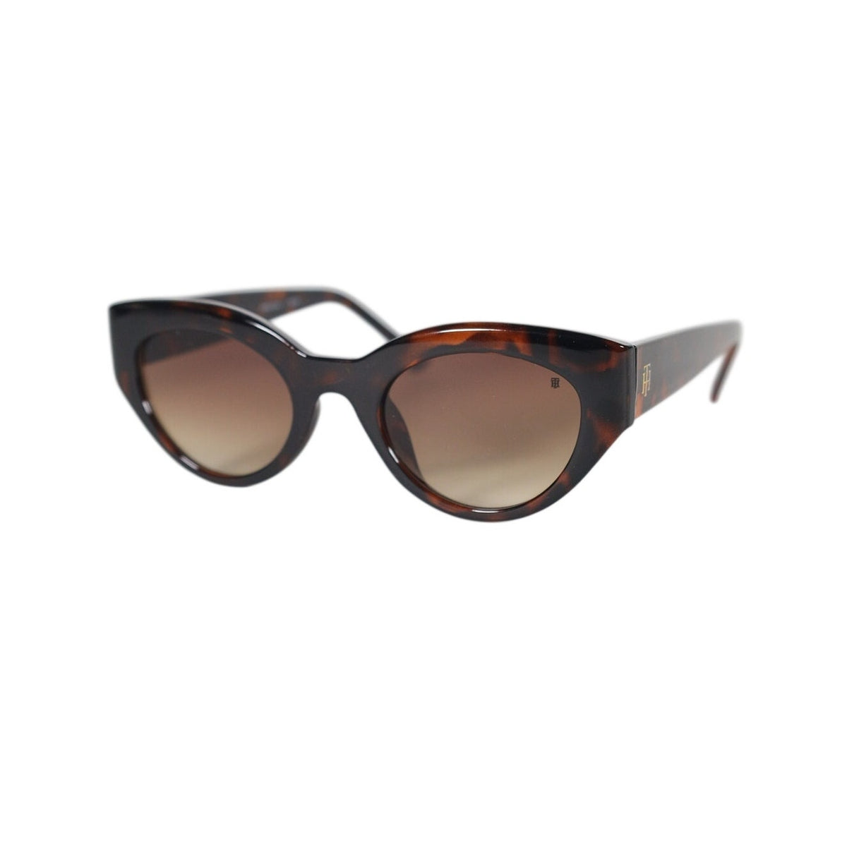 Tommy Hilfiger Women’s Oval Sunglasses – Dark Tortoise / Brown Gradient