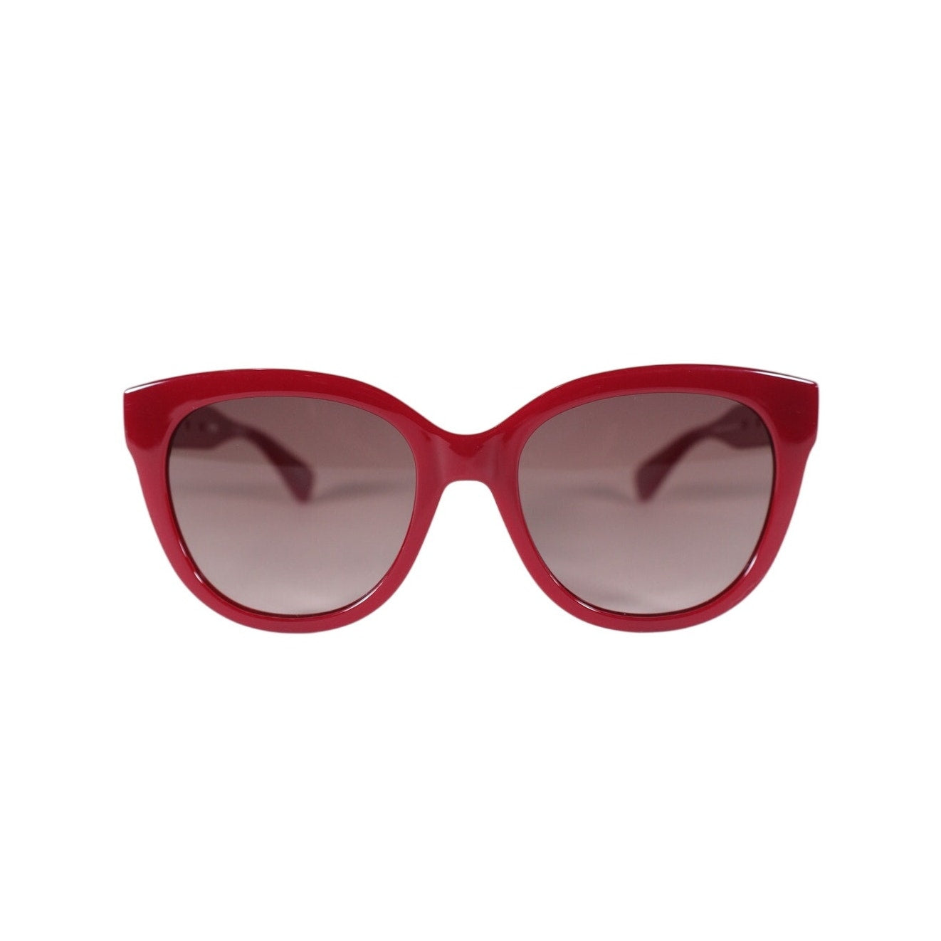 Moschino Cat Eye Sunglasses w/ Gold Buckle Accent Arms – Red / Brown Gradient