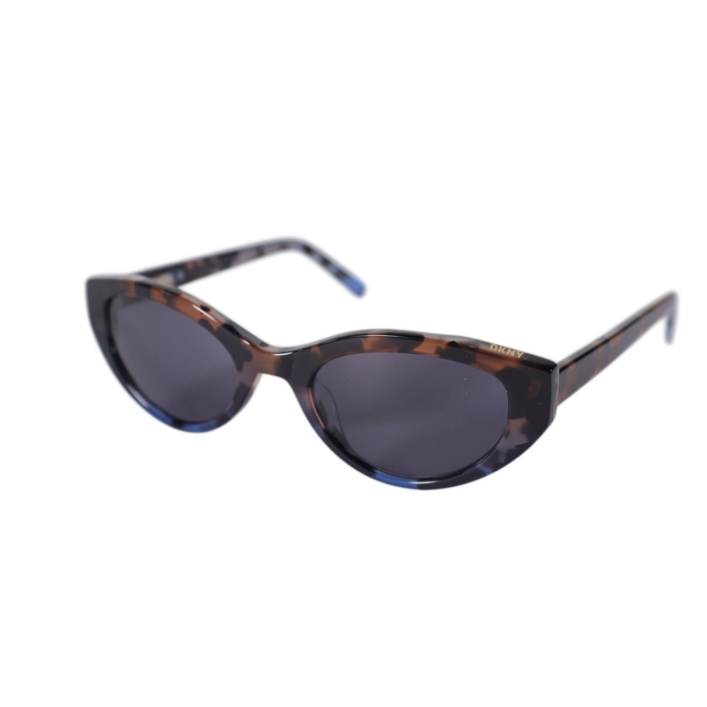 DKNY Narrow Cat Eye Womens Sunglasses - Mocha / Blue Tortoise Gradient