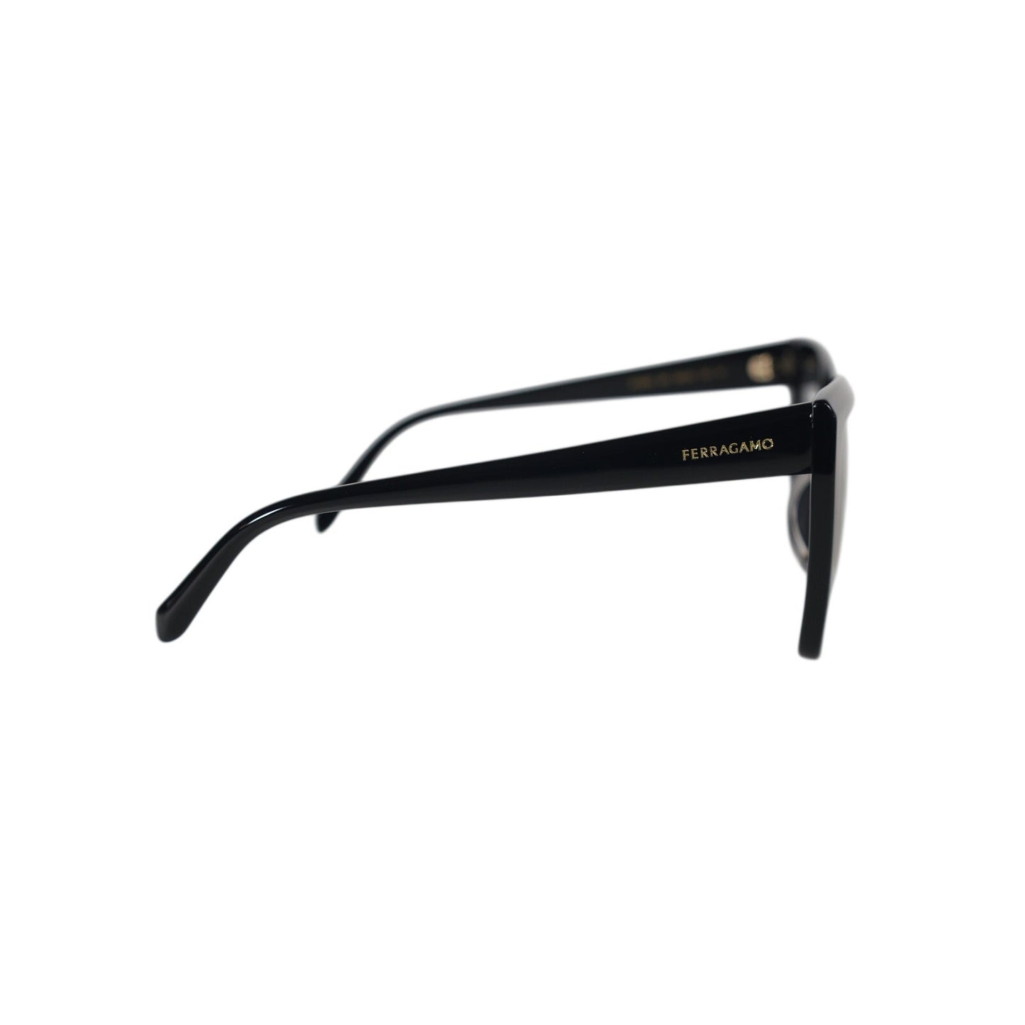 Salvatore Ferragamo Oversized Square Cat Eye Women's Sunglasses - Black / Grey