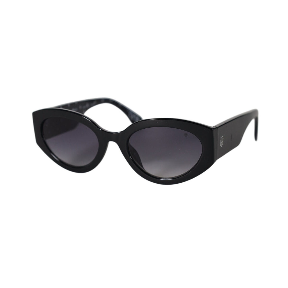Tommy Hilfiger Women’s Oval Sunglasses – Black / Grey Gradient