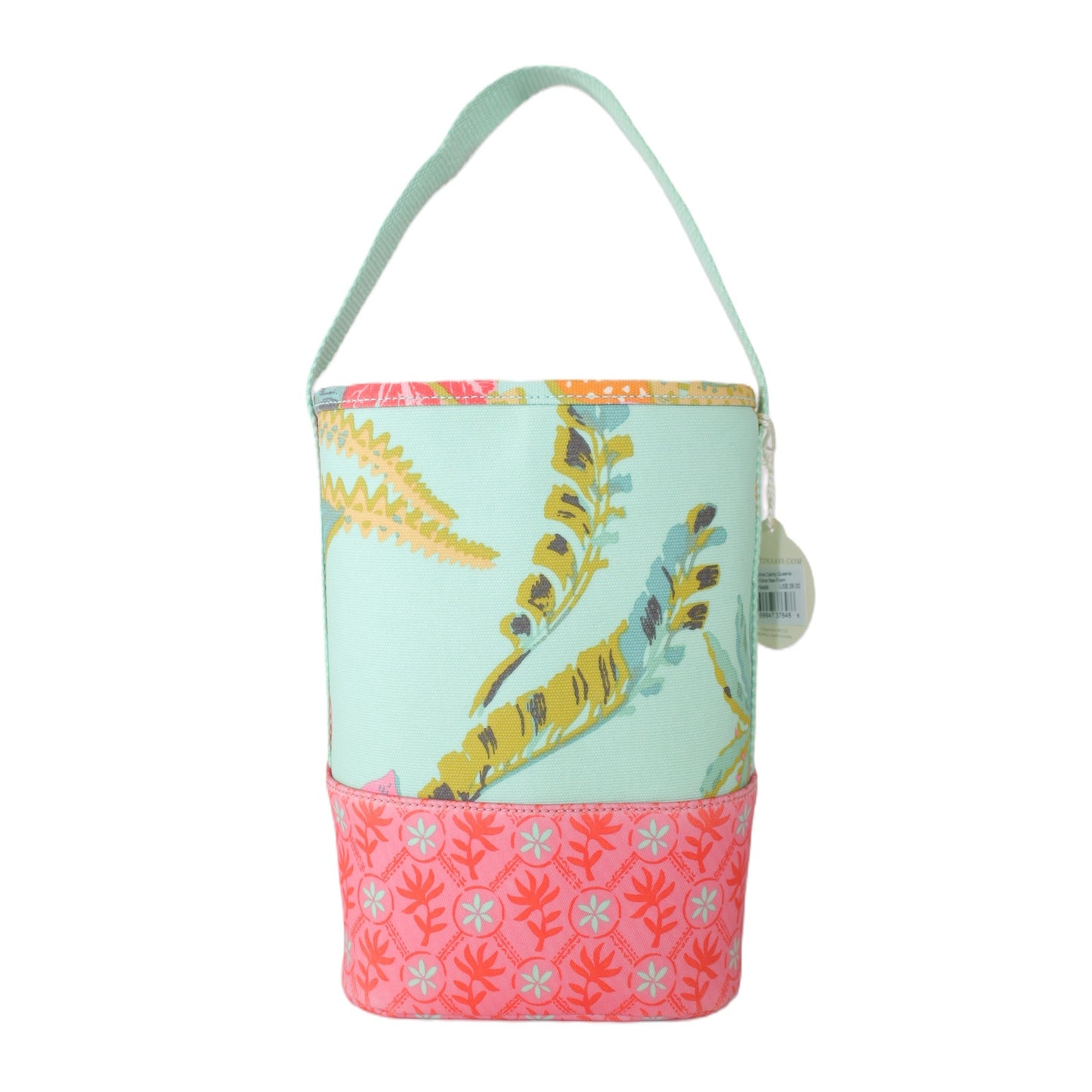 Spartina 449 Double Wine Caddy Coastal Tote Bag - Queenie Tropical Floral