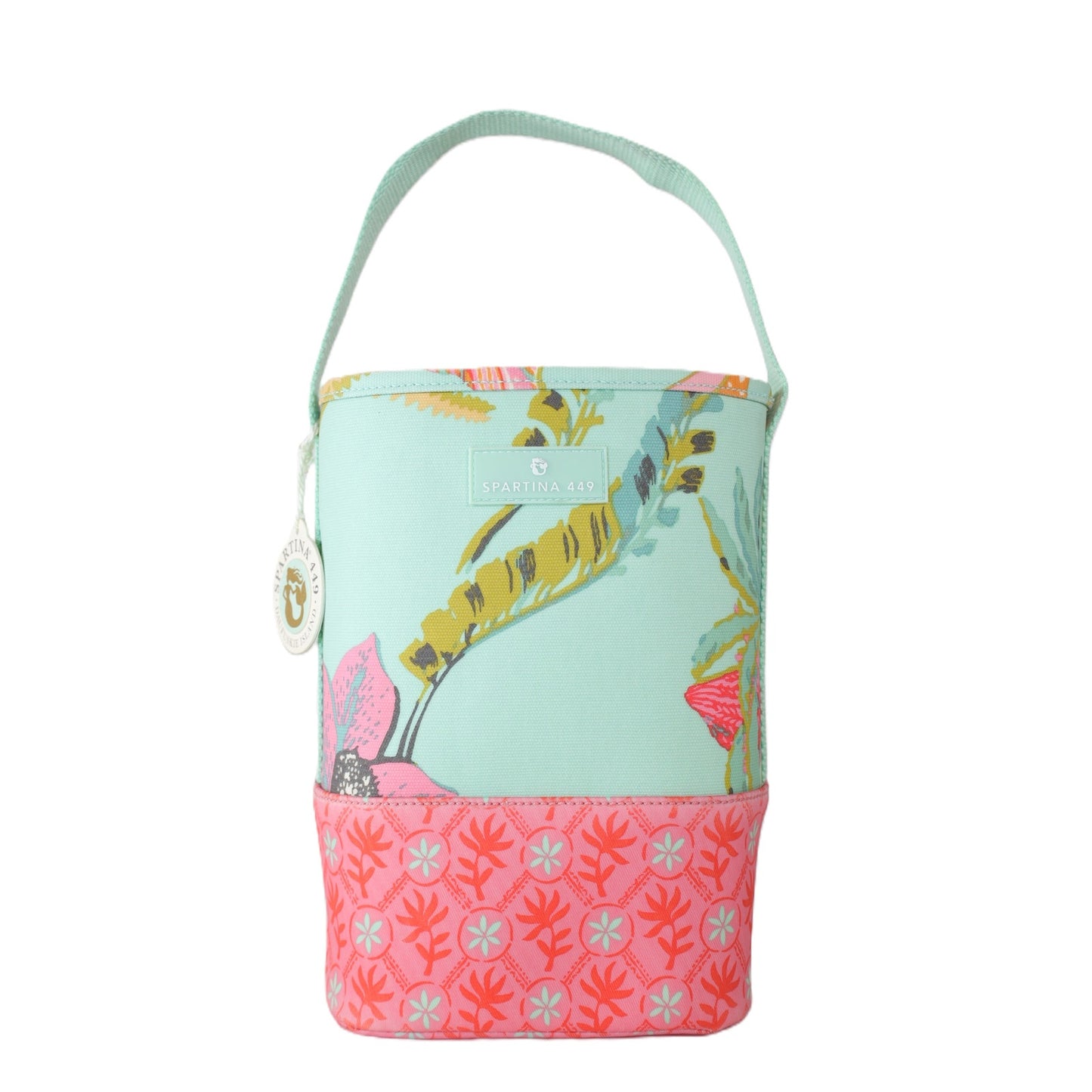 Spartina 449 Double Wine Caddy Coastal Tote Bag - Queenie Tropical Floral