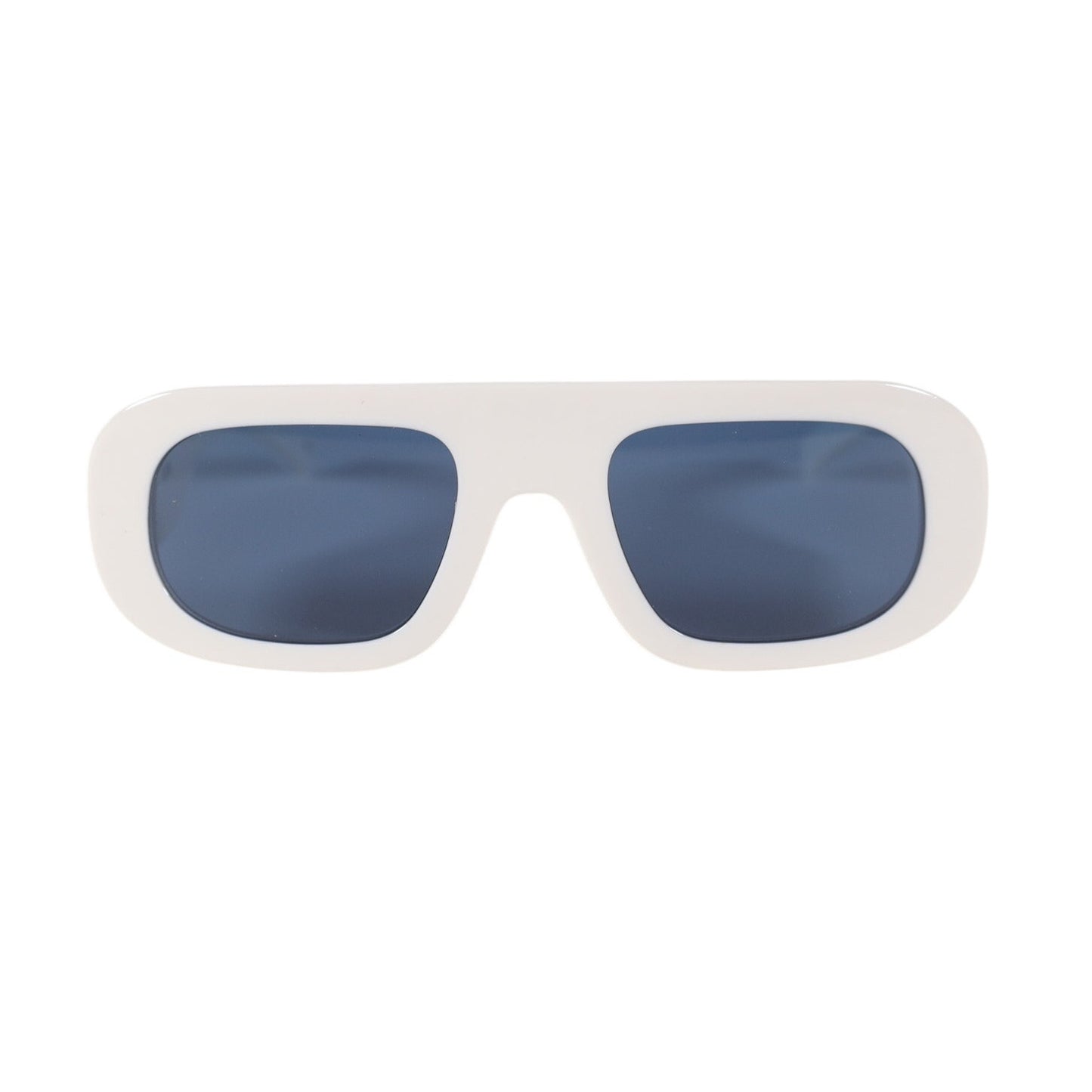 Karl Lagerfeld Oval Rectangle East West Mens Sunglasses - White / Blue