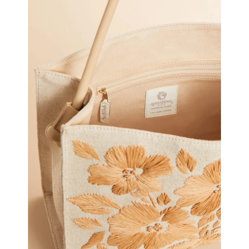 Spartina 449 Piper Raffia Canvas Tote Bag - Calm Waters
