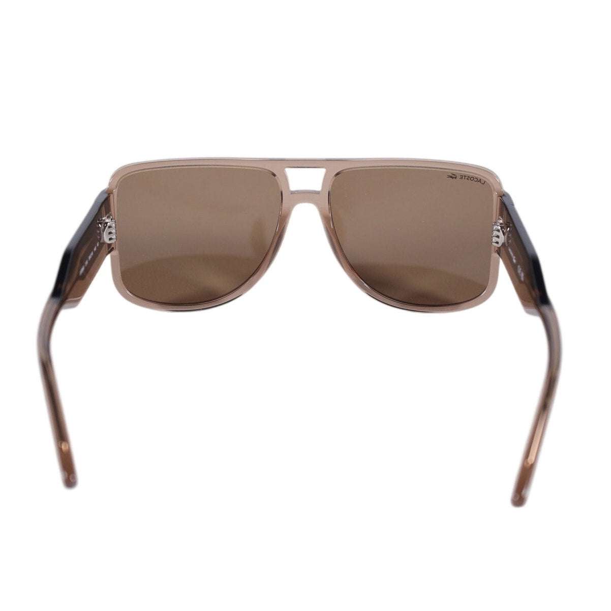 Lacoste Oversized Square Navigator Sunglasses - Light Brown / Brown
