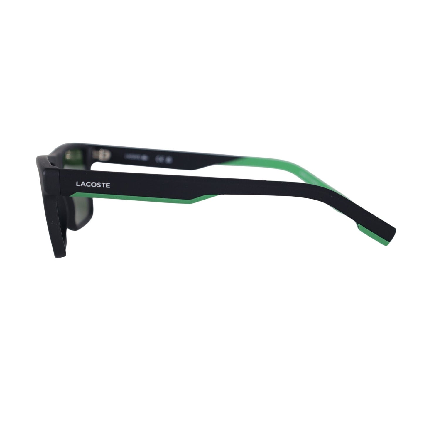Lacoste Rectangle Mens Sunglasses - Matte Black / Green
