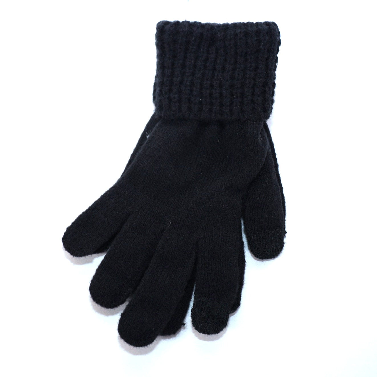 Style & Co Womens Knit Gloves - One Size - Black