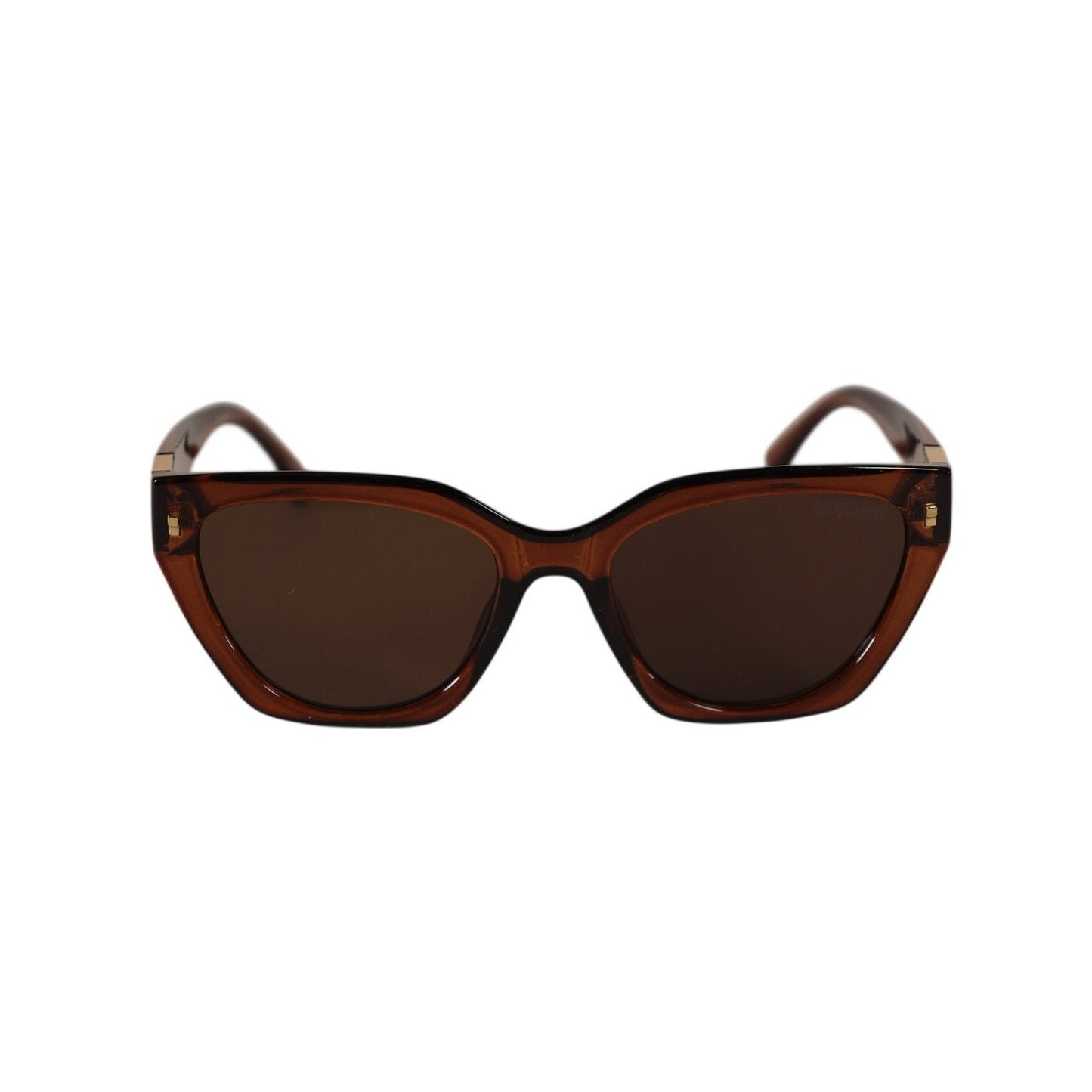 Steve Madden SHAINEY Cat Eye Women's Sunglasses - Transparent Chocolate Brown/Brown