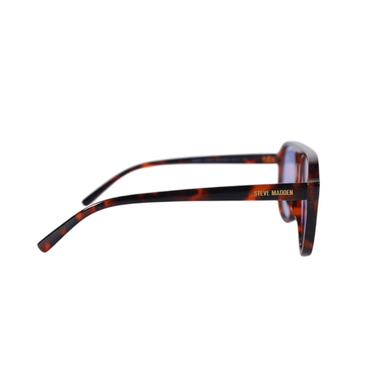 Steve Madden REGGY Modern Aviator Sunglasses - Tortoise / Blue Lens