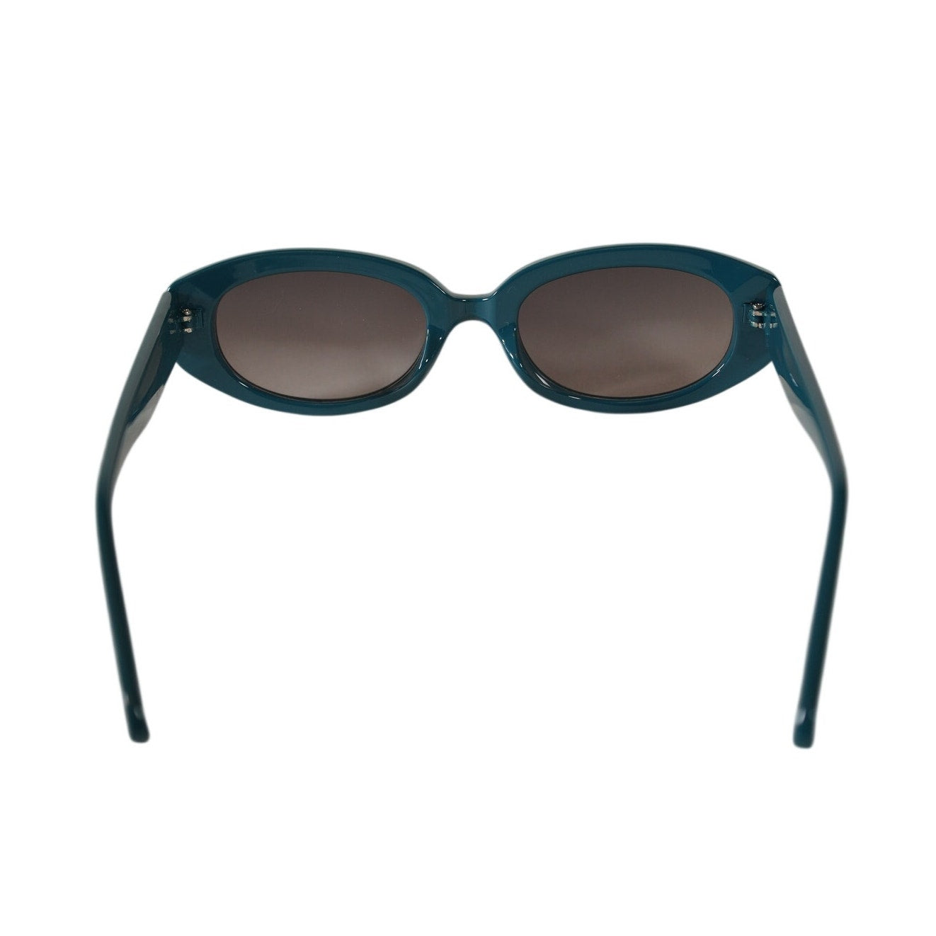 Fossil Slim Oval Cutoff Sunglasses - Teal Blue Green / Grey