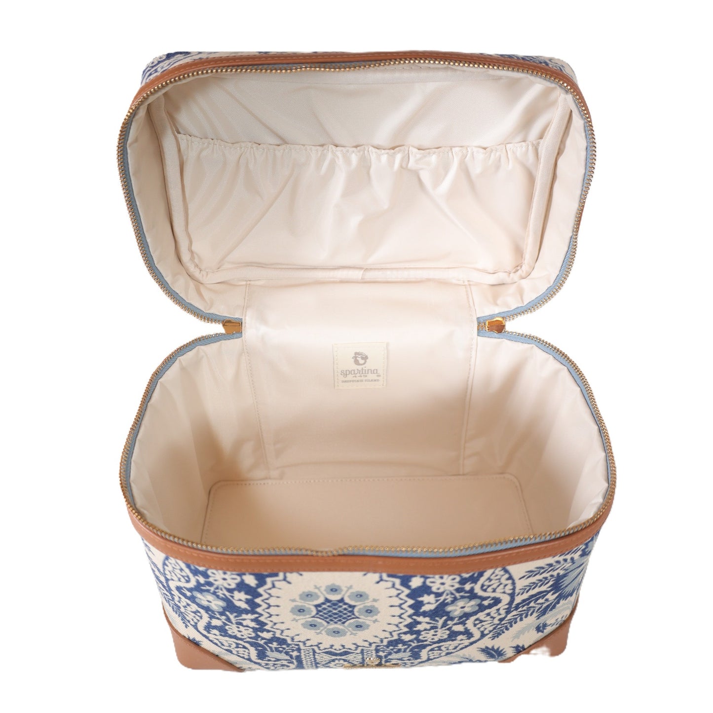 Spartina 449 Travel Accessory Train Case - Peeples Song Park Palms - Blue