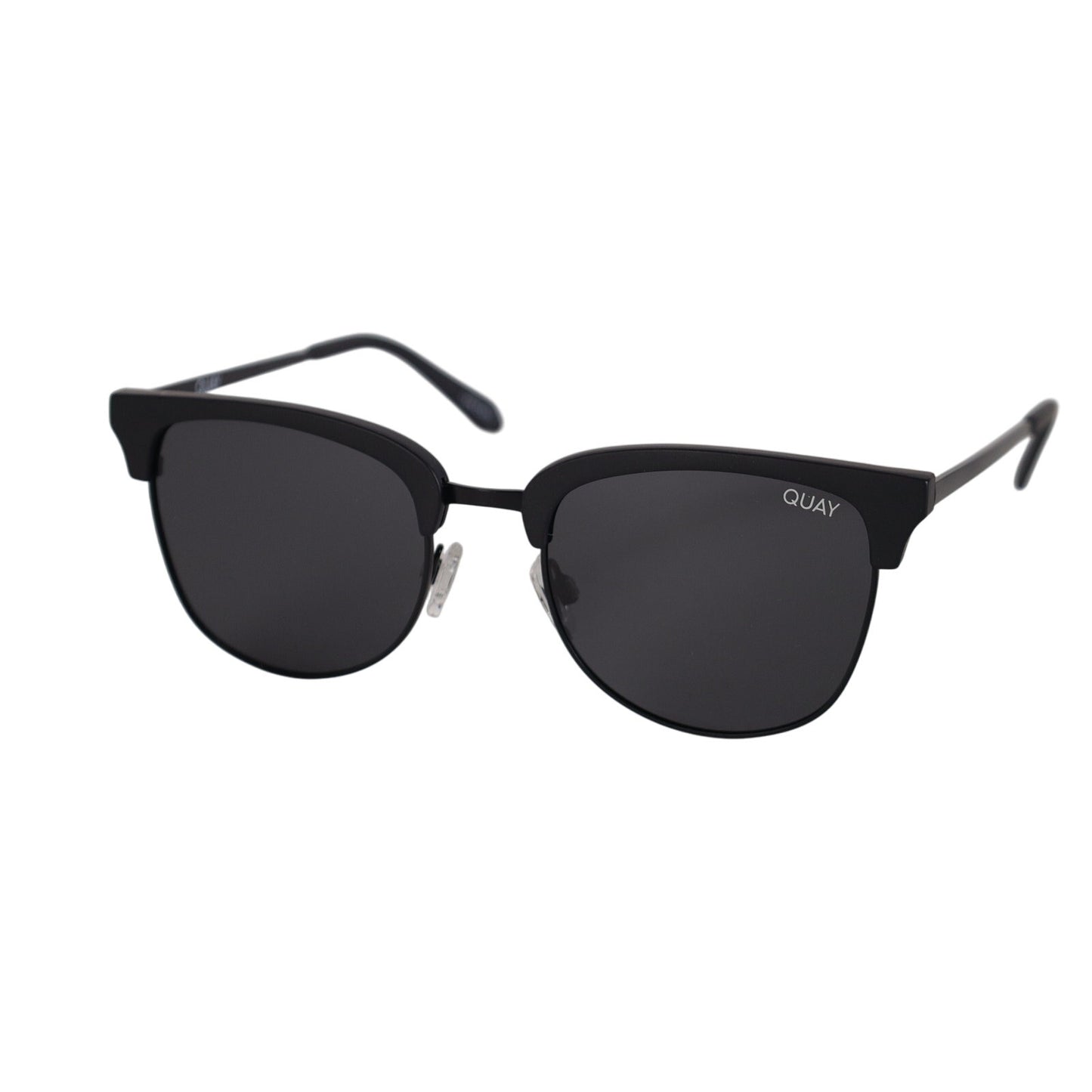 Quay Australia EVASIVE Round Polarized Sunglasses – Matte Black / Smoke