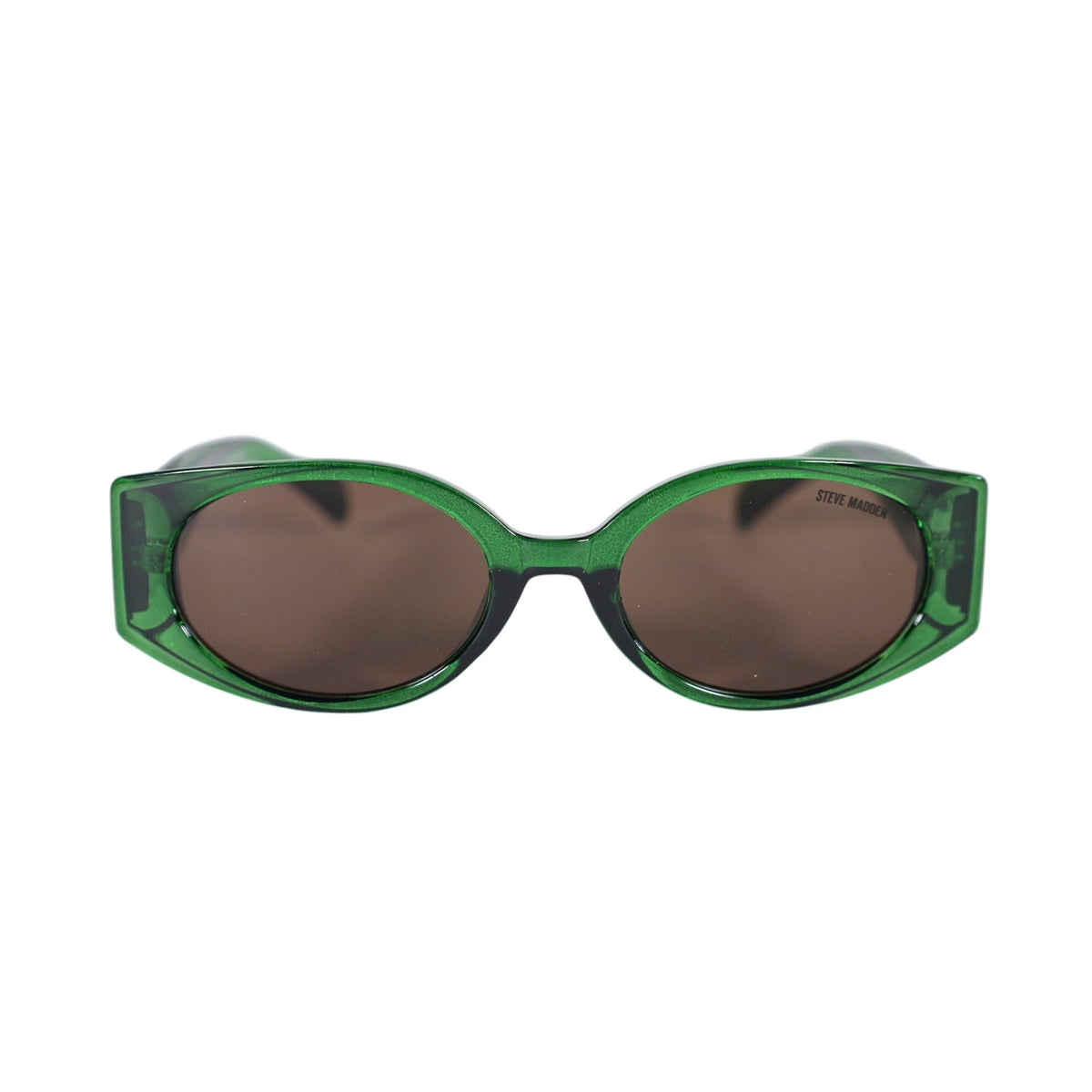 Steve Madden NANCEE Narrow Oval Sunglasses - Transparent Green / Grey