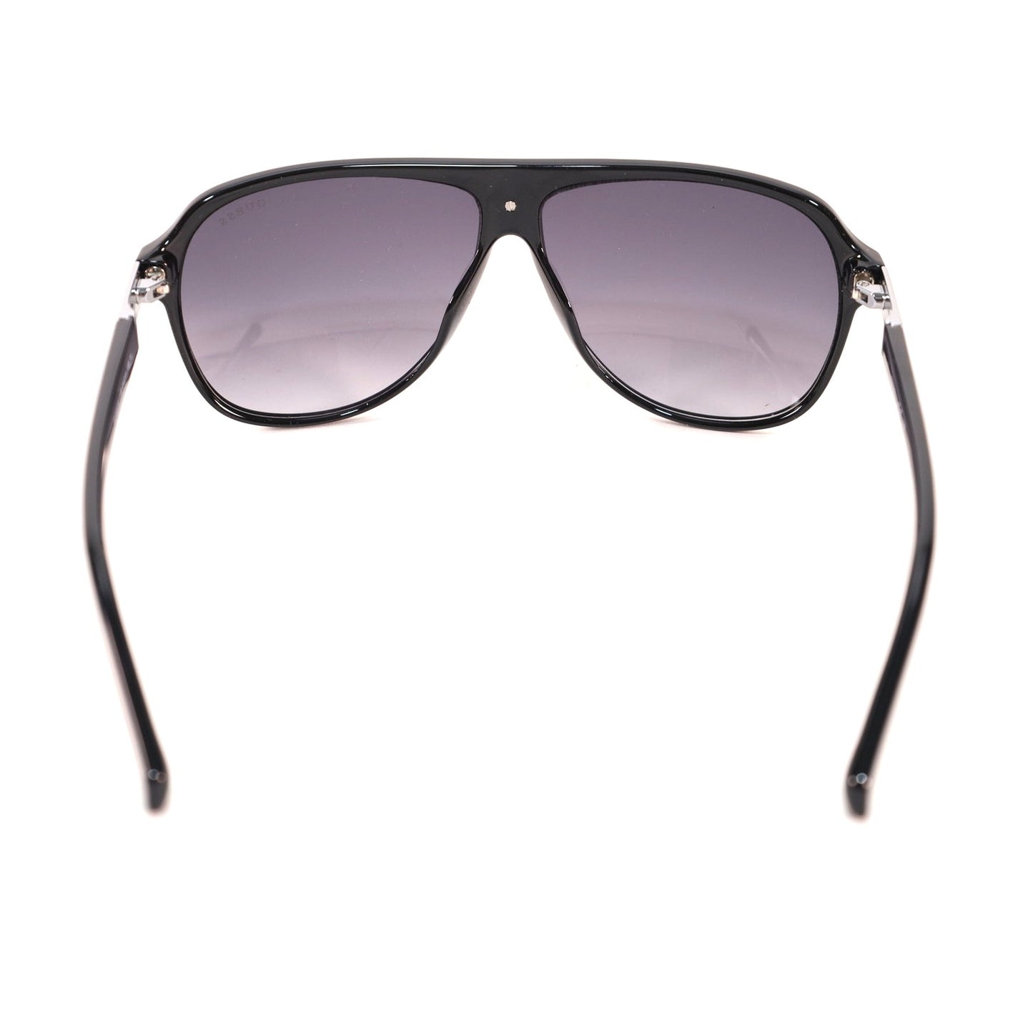 Guess Pilot Sunglasses - Shiny Black and Silver / Grey Gradient