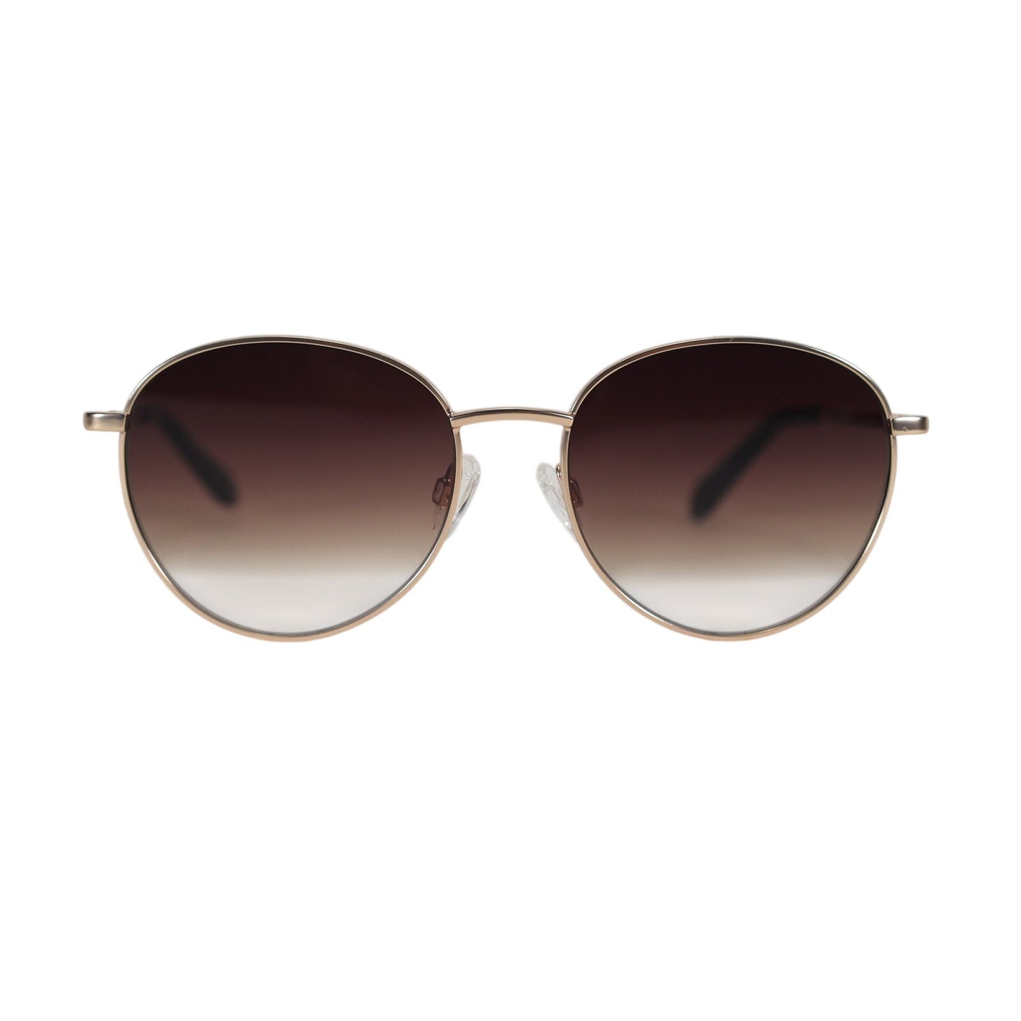 Quay Australia LOOP ME IN Round Oversized Sunglasses – Gold / Brown Fade