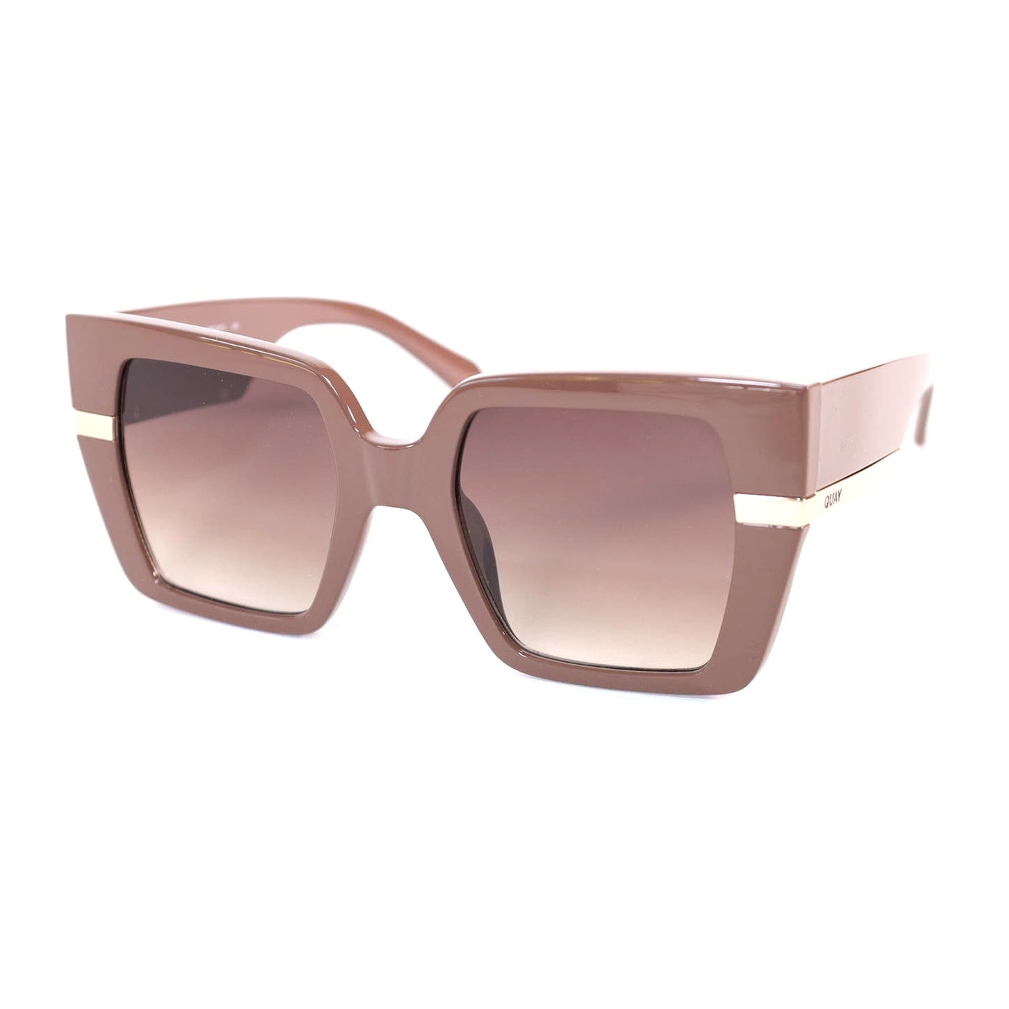 Quay Australia NOTORIOUS Oversized Square Womens Sunglasses - Doe/Brown