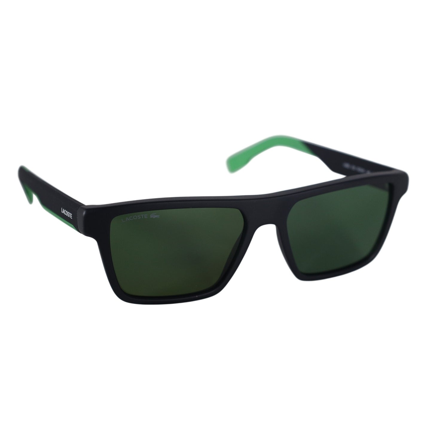 Lacoste Rectangle Mens Sunglasses - Matte Black / Green