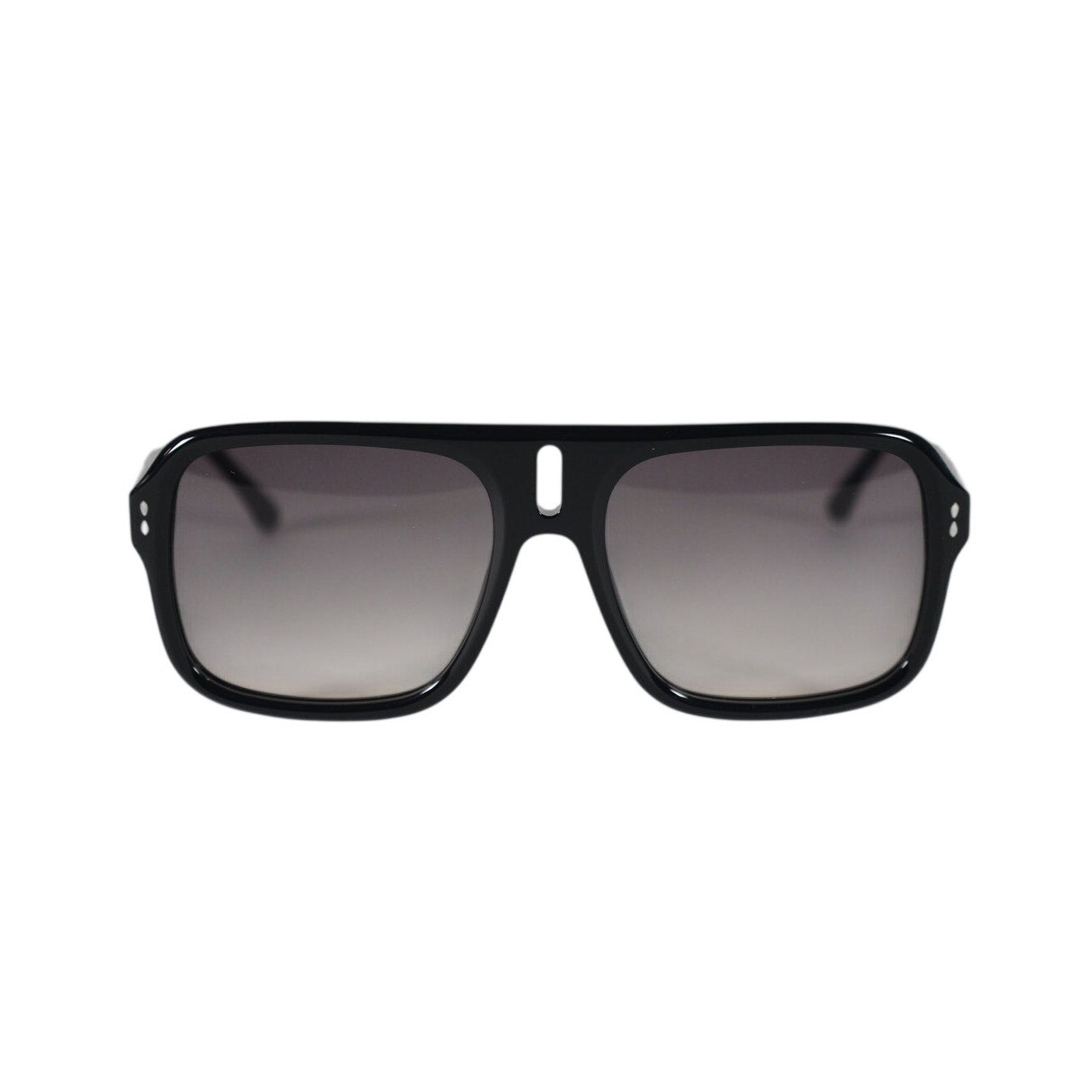 Isabel Marant Square Designer Sunglasses - Shiny Black / Grey Gradient
