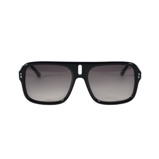 Isabel Marant Square Designer Sunglasses - Shiny Black / Grey Gradient