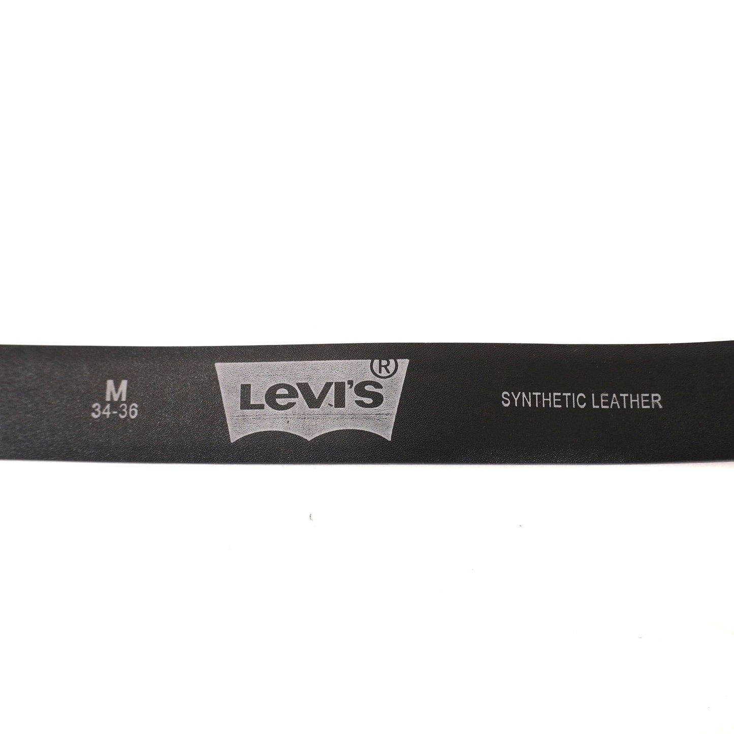 Levi’s Black Faux Leather Men’s Belt – Size 34/36 – Black Buckle