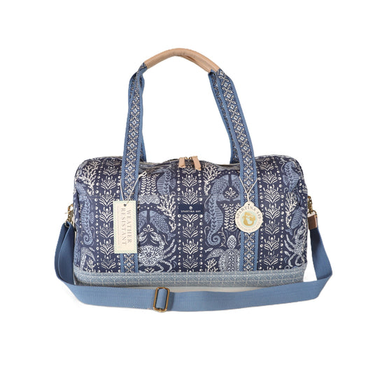 Spartina 449 Coated Canvas Large Travel Duffel Bag - Hamilton Sea Life - NWT