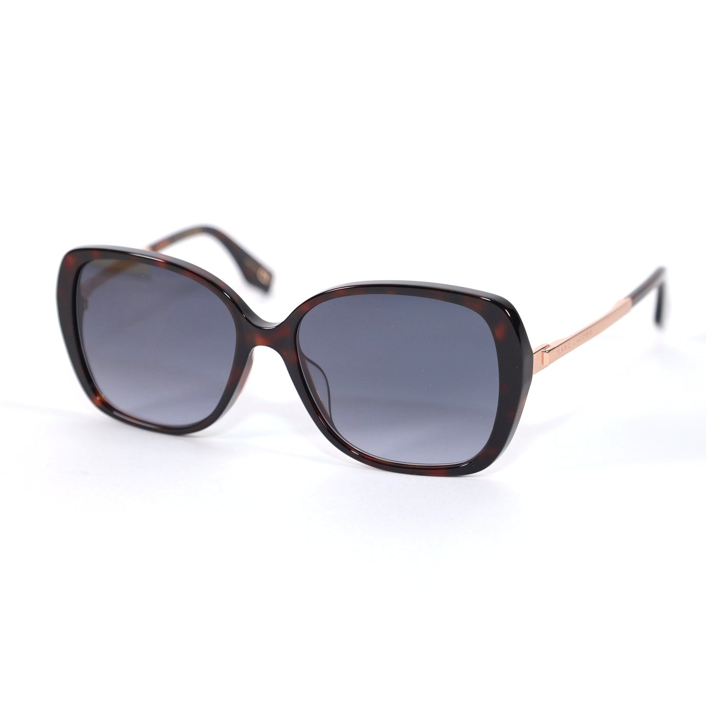 Marc Jacobs Womens Oval Butterfly Sunglasses-Black Brown Tortoise/Dark Grey