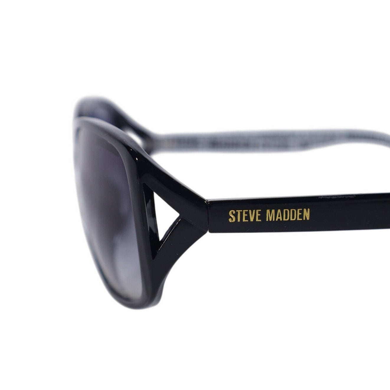 Steve Madden DREN Oval Women's Sunglasses - Black / Smoke Gradient